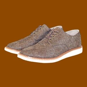 ❤️NWOT Toms Brogue Marled Brown  Wingtip Oxford Dress Shoes Size 9.5